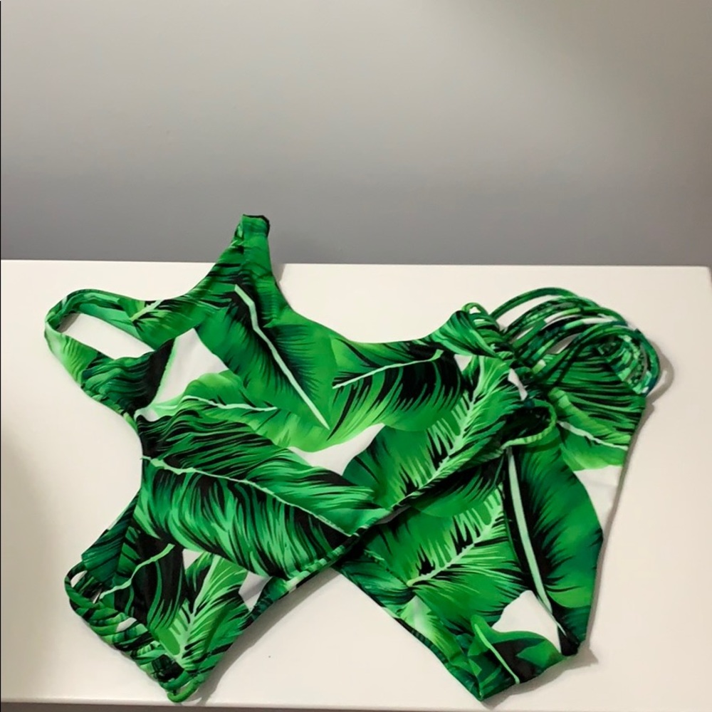Two Piece Tropical Palm Tree Bikini